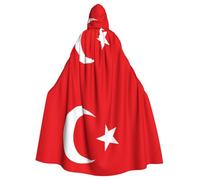 WHJSSF Cape à capuche pour adulte imprimée drapeau de la Turquie pour Halloween est une cape super grande, confortable et durable