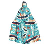 WHJSSF Cape à capuche pour adulte Motif bateau de croisière Imprimé Halloween - Très grande cape à capuche sans fermeture éclair