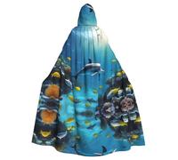 WHJSSF Cape à capuche pour adulte Motif dauphin océan poisson Halloween - Super grande cape à capuche sans fermeture éclair