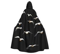 WHJSSF Cape à capuche pour adulte motif défilé d'oiseaux migrateurs pour Halloween, jeux de rôle