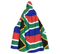 WHJSSF Cape à capuche pour adulte Motif drapeau de l'Afrique du Sud pour jeux de rôle, costumes de scène, fêtes Facile d'entretien