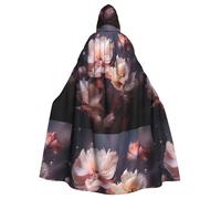 WHJSSF Cape à capuche pour adulte Motif fleurs fantastiques Imprimé Super Large avec nœud papillon