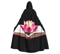 WHJSSF Cape à capuche pour adulte Motif lanterne lotus sur le livre Pour jeux de rôle, costumes de scène, fêtes Entretien facile
