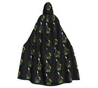 WHJSSF Cape à capuche pour adulte Motif lapin noir cueillant des fleurs pour Halloween