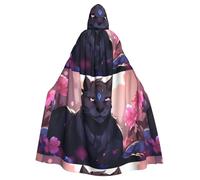 WHJSSF Cape à capuche pour adulte Motif panthère noire pour Halloween, jeu de rôle
