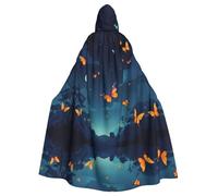 WHJSSF Cape à capuche pour adulte Motif papillon dans le ciel nocturne est une cape super grande, confortable et durable