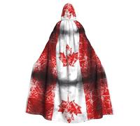 WHJSSF Cape à capuche rétro pour adulte avec image de drapeau du Canada pour Halloween est une cape super grande, confortable et durable