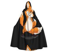 WHJSSF Cape à capuche Rock and Roll motif renard Halloween adulte avec nœud papillon pour fêtes costumées, cosplay