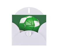 WHJSSF Carte de vœux blanche avec imprimé football vert 10,2 x 15,2 cm pour Noël, anniversaire d'enfant, Saint-Valentin, anniversaire de mariage et invitations de fête