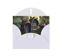 WHJSSF Carte de vœux blanche avec motif jardin féérique gothique, parfaite pour la Saint-Valentin, un anniversaire de mariage et des invitations de fête