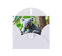 WHJSSF Carte de vœux blanche imprimée « A little koala », parfaite pour la Saint-Valentin, un anniversaire de mariage et des invitations de fête