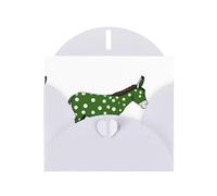 WHJSSF Carte de vœux blanche imprimée âne à pois verts, parfaite pour la Saint-Valentin, un anniversaire de mariage et des invitations de fête