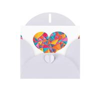 WHJSSF Carte de vœux blanche imprimée avec fragments d'amour colorés, parfaite pour la Saint-Valentin, un anniversaire de mariage et des invitations de fête