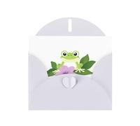 WHJSSF Carte de vœux blanche imprimée grenouille sous la gloire du matin parfaite pour la Saint-Valentin, un anniversaire de mariage et des invitations de fête