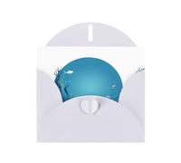 WHJSSF Carte de vœux blanche imprimée « The Happy World of Little Fish » parfaite pour la Saint-Valentin, un anniversaire de mariage et des invitations de fête