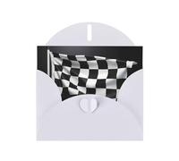 WHJSSF Carte de vœux blanche noire et blanche avec drapeau à carreaux imprimé parfait pour la Saint-Valentin, un anniversaire de mariage et des invitations de fête