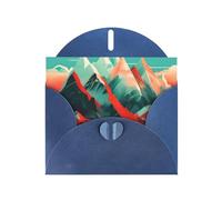 WHJSSF Carte de vœux bleue avec imprimé de belles montagnes 10,2 x 15,2 cm pour Noël, anniversaire d'enfant, Saint-Valentin, anniversaire de mariage et invitations de fête