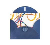 WHJSSF Carte de vœux bleue avec lignes colorées entrelacées de 10,2 x 15,2 cm pour Noël, les anniversaires d'enfants, la Saint-Valentin, les anniversaires de mariage et les invitations de fête