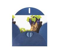 WHJSSF Carte de vœux bleue avec motif vignes sur la falaise, parfaite pour la Saint-Valentin, un anniversaire de mariage et des invitations de fête