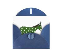 WHJSSF Carte de vœux bleue imprimée âne à pois verts, parfaite pour la Saint-Valentin, un anniversaire de mariage et des invitations de fête