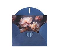 WHJSSF Carte de vœux bleue imprimée de fleurs fantastiques parfaites pour la Saint-Valentin, un anniversaire de mariage et des invitations de fête
