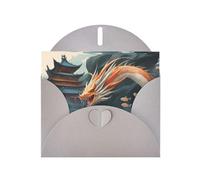 WHJSSF Carte de vœux grise avec inscription « Fish Leap Dragon Gate » - Parfaite pour la Saint-Valentin, un anniversaire de mariage et des invitations de fête