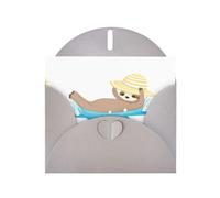WHJSSF Carte de vœux grise avec inscription « Happy water sloth on vacation » - Parfaite pour la Saint-Valentin, un anniversaire de mariage et des invitations de fête