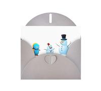 WHJSSF Carte de vœux grise avec inscription « Little monster next to the snowman » - Parfaite pour la Saint-Valentin, un anniversaire de mariage et des invitations de fête