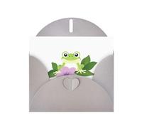 WHJSSF Carte de vœux grise grenouille sous la gloire du matin imprimée parfaite pour la Saint-Valentin, un anniversaire de mariage et des invitations de fête