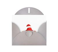 WHJSSF Carte de vœux grise imprimée avec bonnet de Père Noël, champignon, parfaite pour la Saint-Valentin, un anniversaire de mariage et des invitations de fête