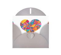 WHJSSF Carte de vœux grise imprimée avec des fragments d'amour colorés, parfaite pour la Saint-Valentin, un anniversaire de mariage et des invitations de fête