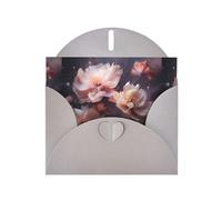 WHJSSF Carte de vœux grise imprimée de fleurs fantastiques, parfaite pour la Saint-Valentin, un anniversaire de mariage et des invitations de fête