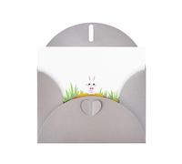 WHJSSF Carte de vœux grise Petit lapin au fond du lac coloré imprimée, parfaite pour la Saint-Valentin, un anniversaire de mariage et des invitations de fête