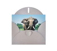 WHJSSF Carte de vœux imprimée éléphant asiatique dans l'eau, idéale pour la Saint-Valentin, un anniversaire de mariage et des invitations de fête