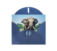 WHJSSF Carte de vœux imprimée éléphant asiatique dans l'eau, idéale pour la Saint-Valentin, un anniversaire de mariage et des invitations de fête