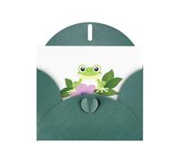 WHJSSF Carte de vœux imprimée Grenouille sous la gloire du matin Vert foncé Parfait pour la Saint-Valentin, un anniversaire de mariage et des invitations de fête