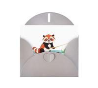 WHJSSF Carte de vœux imprimée panda rouge pêche gros poisson Parfait pour la Saint-Valentin, anniversaire de mariage et invitations de fête