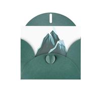 WHJSSF Carte de vœux imprimée « The highest mountain » - Vert foncé - Parfaite pour la Saint-Valentin, un anniversaire de mariage et des invitations de fête