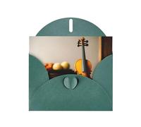 WHJSSF Carte de vœux imprimée violon vert foncé parfaite pour la Saint-Valentin, un anniversaire de mariage et des invitations de fête