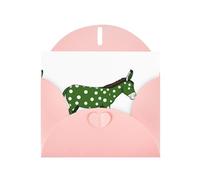 WHJSSF Carte de vœux rose à pois verts imprimée âne parfaite pour la Saint-Valentin, anniversaire de mariage et invitations de fête