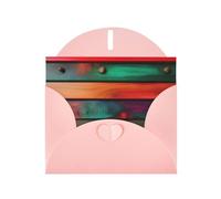 WHJSSF Carte de vœux rose avec impressions sur bois coloré de 10,2 x 15,2 cm pour Noël, les anniversaires d'enfants, la Saint-Valentin, les anniversaires de mariage et les invitations de fête