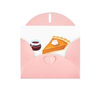 WHJSSF Carte de vœux rose avec tarte à la citrouille et confiture de canneberges imprimée, parfaite pour la Saint-Valentin, un anniversaire de mariage et des invitations de fête