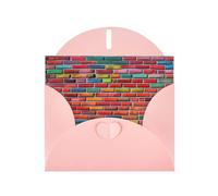 WHJSSF Carte de vœux rose - Impressions murales en brique colorée - 10,2 x 15,2 cm - Pour Noël, anniversaires d'enfants, Saint-Valentin, anniversaires de mariage et invitations de fête