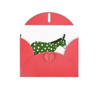 WHJSSF Carte de vœux rouge à pois verts imprimée âne parfaite pour la Saint-Valentin, anniversaire de mariage et invitations de fête