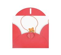 WHJSSF Carte de vœux rouge avec corde à sauter imprimée pour la Saint-Valentin, un anniversaire de mariage et des invitations de fête