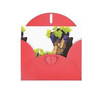 WHJSSF Carte de vœux rouge avec motif vignes sur la falaise Idéal pour la Saint-Valentin, un anniversaire de mariage et des invitations de fête