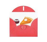WHJSSF Carte de vœux rouge avec tarte à la citrouille et confiture de canneberges imprimée, parfaite pour la Saint-Valentin, un anniversaire de mariage et des invitations de fête