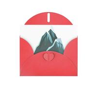 WHJSSF Carte de vœux rouge « The highest mountain » imprimée parfaite pour la Saint-Valentin, un anniversaire de mariage et des invitations de fête