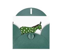 WHJSSF Carte de vœux vert foncé à pois vert âne imprimée parfaite pour la Saint-Valentin, un anniversaire de mariage et des invitations de fête