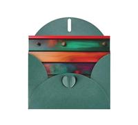 WHJSSF Carte de vœux vert foncé avec impressions sur bois coloré de 10,2 x 15,2 cm pour Noël, anniversaire d'enfant, Saint-Valentin, anniversaire de mariage et invitations de fête